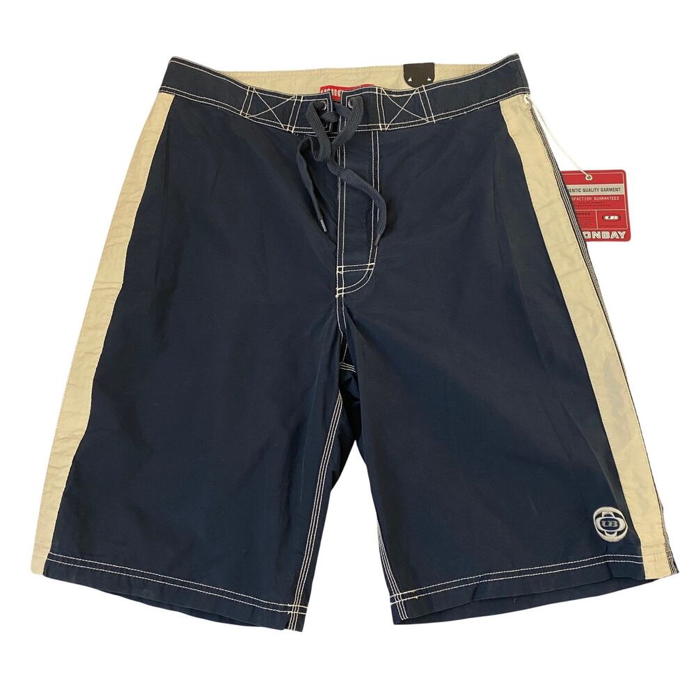 Unionbay Y2K Skater Board Shorts Men 34 Navy Colorblock Surf Beach Gorpcore NWT